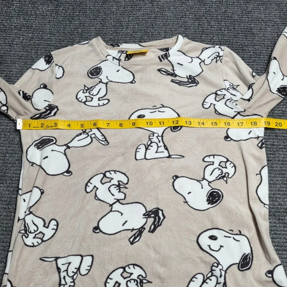 Primark Snoopy Peanuts Pajama Set Women's Size 2XS Beige Fleece Shirt‎ Joggers - Picture 8 of 15